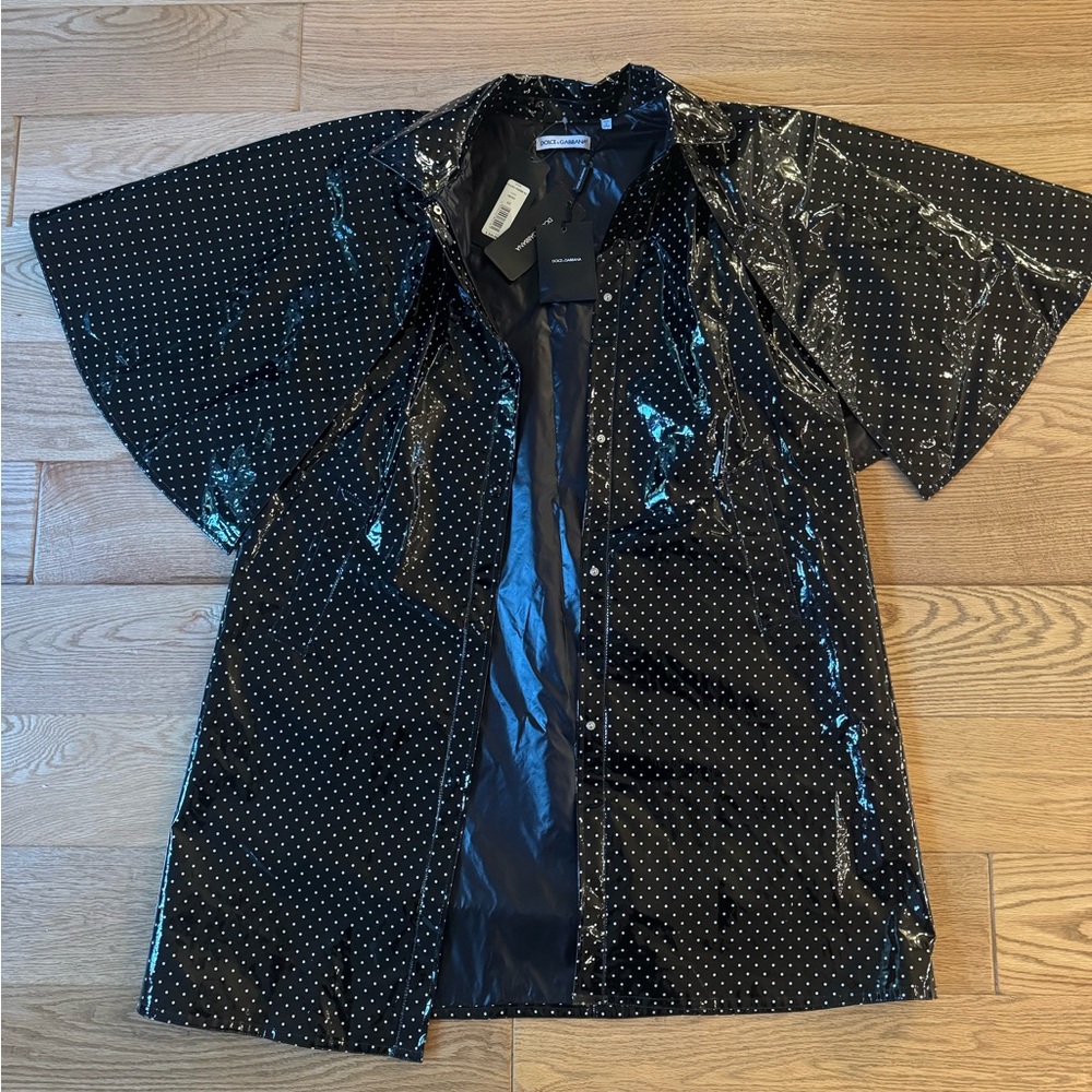 Dolce & Gabbana Black Polka Dot Rain Poncho
